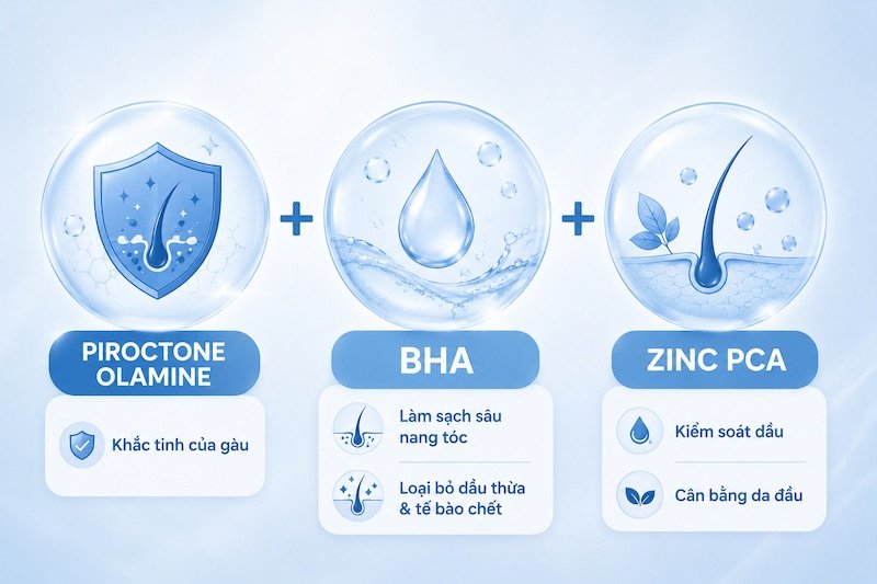Piroctone Olamine + BHA va Zinc PCA