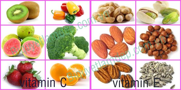 Thực phẩm chứa nhiều vitamin C, E kích thích sản sinh collagen tự nhiên